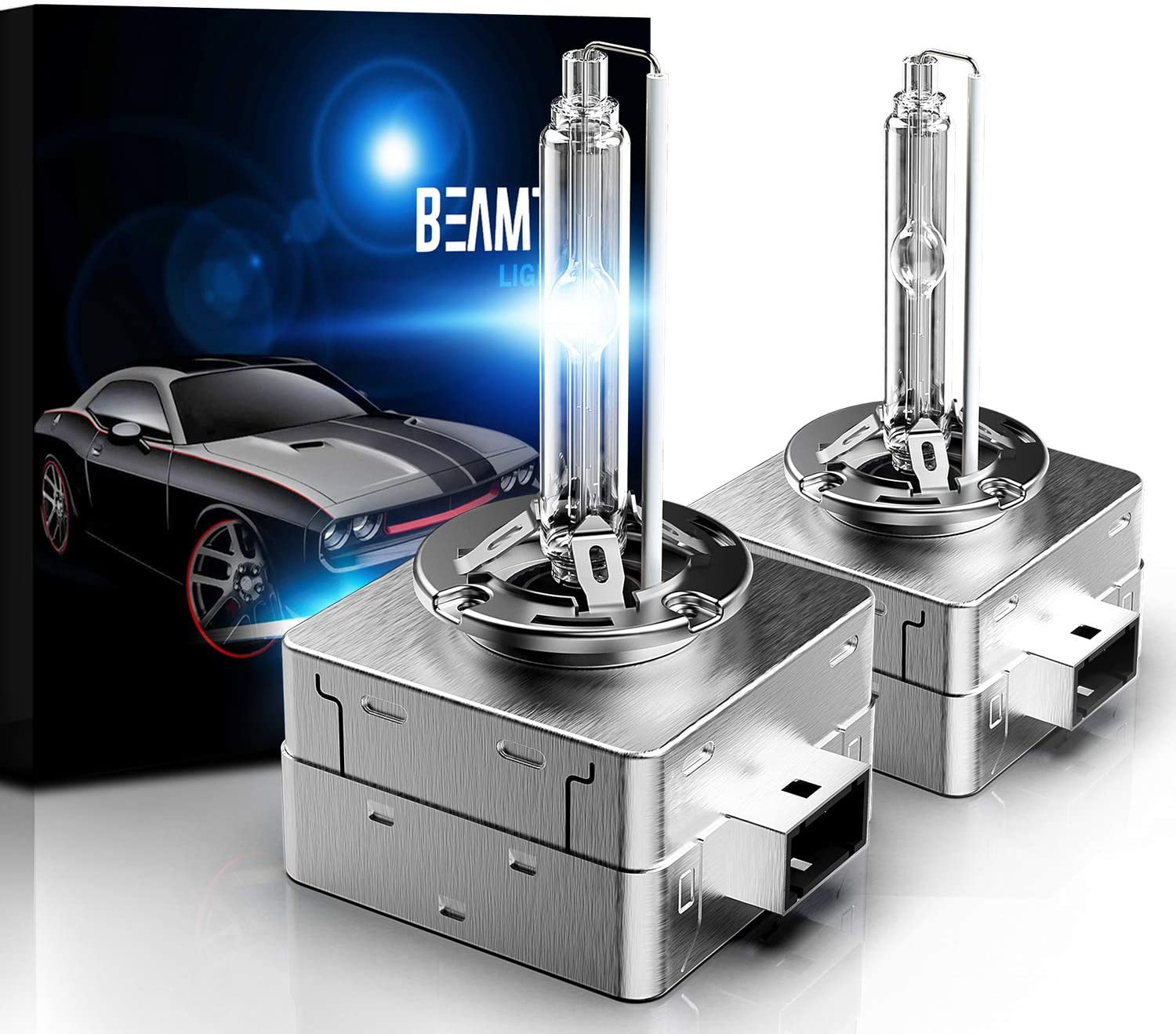 BEAMTECH D3S HID Bulbs,Xenon Headlight Replacement Bulb 35W 6000K Pack of 2