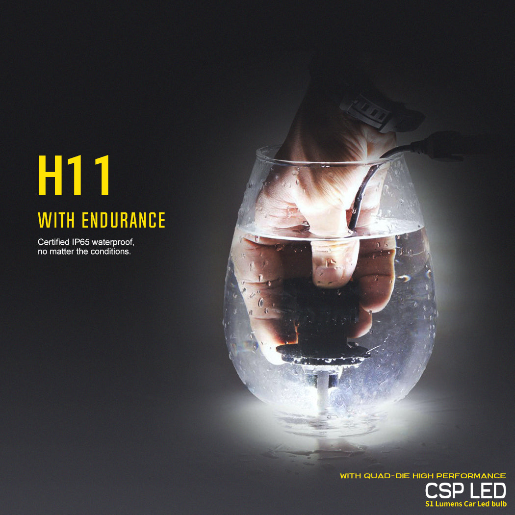 BEAMTECH H11 H8 H9 LED Headlight Bulb 50W 6500K 8000Lumens Extremely Brigh CSP Chips Conversion Kit