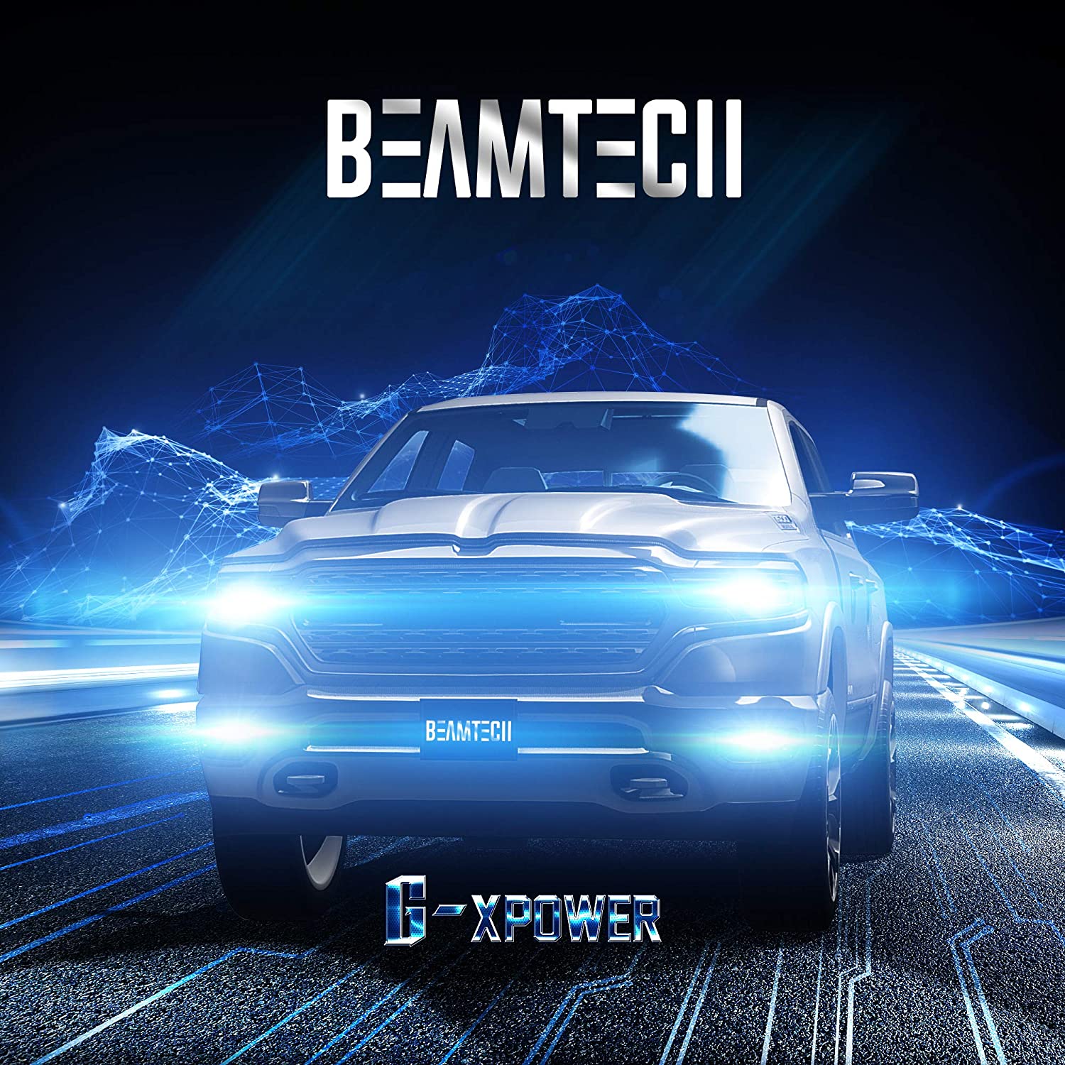 BEAMTECH H4 LED Headlight Bulb, 9003 G-XP Chips 6500K 360 Degree Beam 90W Xenon White Conversion Kits With Fan High Brightness