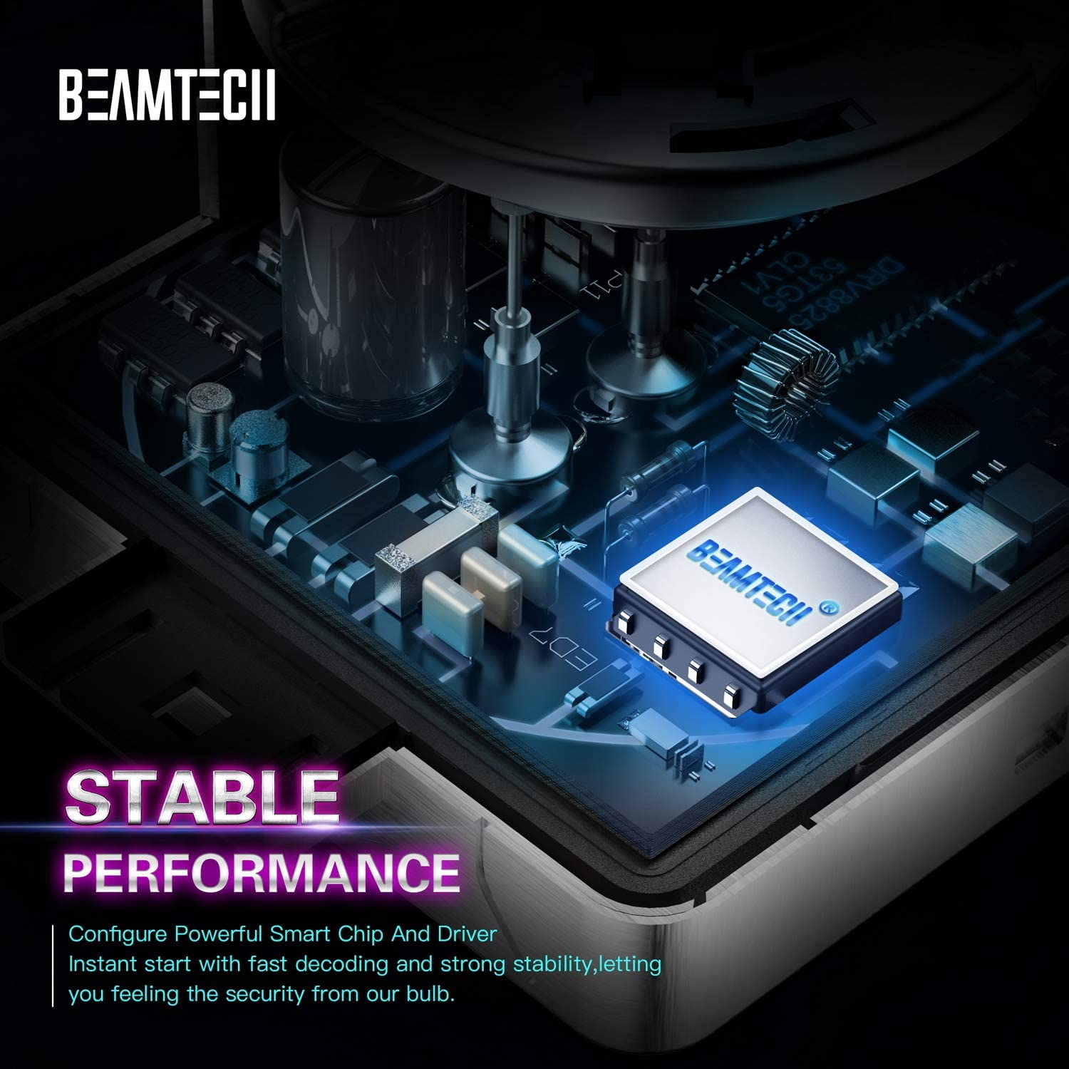 BEAMTECH D3S HID Bulbs,Xenon Headlight Replacement Bulb 35W 6000K Pack of 2