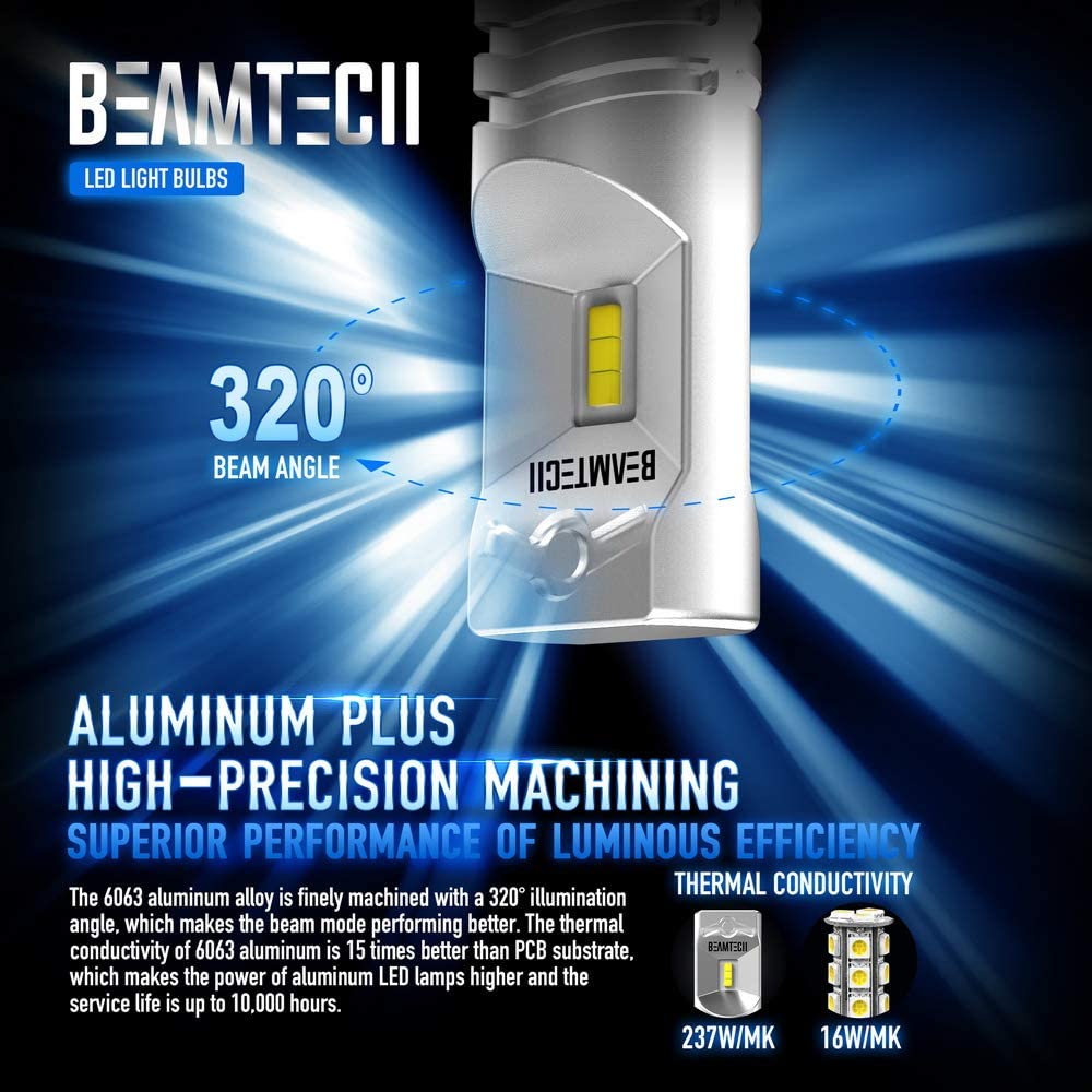 BEAMTECH H11 Led Fog Light Bulb CSP Chips 6500K 800 Lumens Xenon White Extremely Super Bright