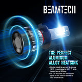 BEAMTECH H7 LED Headlight Bulb 30mm Heatsink Base CSP Chips 10000 Lumens Hi/Lo 6500K Xenon White Extremely Super Bright Conversion Kit of 2