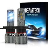BEAMTECH H4 Bulb, 800% Brighter High Speed Fan 6500K Xenon White 9003 Light Bulbs or Fog Lights Pack of 2