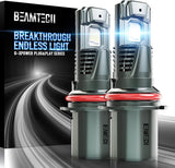 BEAMTECH 9007 LED Fog Light Bulbs, G-XPower Chips HB5 Light Bulb 20000LM 100W 6500K Plug and Play LED Bulbs, Pack of 2