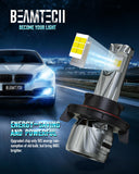 BEAMTECH H13 Bulb, 800% Brighter High Speed Fan 6500K Xenon White H13 Light Bulbs or Fog Lights Pack of 2