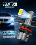 BEAMTECH 9007 Bulb, 800% Brighter High Speed Fan 6500K Xenon White 9007 Light Bulbs or Fog Lights Pack of 2