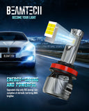 BEAMTECH H11/H8/H9 Bulb, 800% Brighter High Speed Fan 6500K Xenon White Light Bulbs or Fog Lights Pack of 2