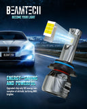 BEAMTECH 9006 Light Bulb, 800% Brighter High Speed Fan 6500K Xenon White Bulbs or Fog Lights Pack of 2