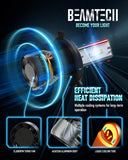 BEAMTECH H4 Bulb, 800% Brighter High Speed Fan 6500K Xenon White 9003 Light Bulbs or Fog Lights Pack of 2