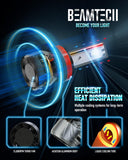 BEAMTECH H11/H8/H9 Bulb, 800% Brighter High Speed Fan 6500K Xenon White Light Bulbs or Fog Lights Pack of 2