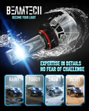 BEAMTECH 9005 Light Bulb, 800% Brighter High Speed Fan 6500K Xenon White Bulbs or Fog Lights Pack of 2