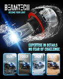 BEAMTECH H13 Bulb, 800% Brighter High Speed Fan 6500K Xenon White H13 Light Bulbs or Fog Lights Pack of 2