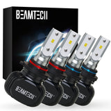 BEAMTECH 9005/HB3 9006/HB4 LED Headhight Bulb, S1 Series 10000LM 50W 6500K Extremely Bright CSP Chips Conversion Kit Combo All In One Plug N Play Halogen Replacement