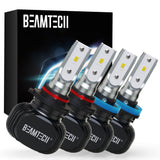 BEAMTECH H11/H8/H9+9005/HB3 LED Headlight Bulb, S1 Series 8000LM 50W 6500K Extremely Bright CSP Chips Conversion Kit Combo All In One Plug N Play Halogen Replacement