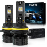 BEAMTECH 9007 Bulbs, 900% Brighter Canbus Ready 6500K White Light or Fog Light, 2 Bulbs.