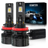 BEAMTECH H11/H9/H8 Bulbs, 900% Brighter Canbus Ready 6500K White Light or Fog Light, 2 Bulbs.