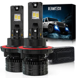 BEAMTECH H13/9008 Bulbs, 900% Brighter Canbus Ready 6500K White Light or Fog Light, 2 Bulbs.