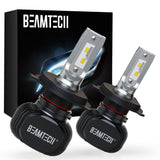 BEAMTECH H4 9003 LED Headlight Bulb 50W 6500K 8000Lumens Extremely Brigh HB3 CSP Chips Conversion Kit