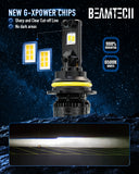BEAMTECH 9007 Bulbs, 900% Brighter Canbus Ready 6500K White Light or Fog Light, 2 Bulbs.