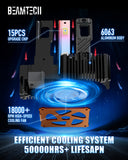 BEAMTECH D3S/D3R Bulb,28000Lumens 80W 6500K White Plug and Play with Cooling Fan ATV/UTV Fog Bulb, Pack of 2