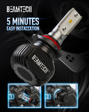 BEAMTECH 9005/HB3 9006/HB4 LED Headhight Bulb, S1 Series 10000LM 50W 6500K Extremely Bright CSP Chips Conversion Kit Combo All In One Plug N Play Halogen Replacement