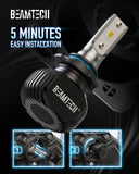 BEAMTECH 9006 LED Headhight Bulb 50W 6500K 8000Lumens Extremely Brigh HB4 CSP Chips Conversion Kit