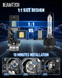 BEAMTECH D4S Bulb,28000Lumens 80W 6500K White Plug and Play with Cooling Fan ATV/UTV Fog Bulb,Pack of 2