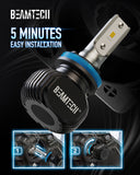 BEAMTECH H11 H8 H9 LED Headlight Bulb 50W 6500K 8000Lumens Extremely Brigh CSP Chips Conversion Kit