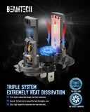 BEAMTECH H7 Led Headlight Bulbs, G-XPower Chips 500% Brighter 6500K White Plug and Play, 2 Bulbs