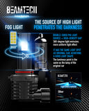 BEAMTECH 9005 LED Headhight Bulb, Fanless In Line HB3 Halogen Replacement 6500K Xenon White