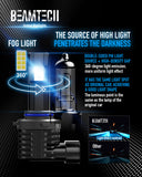 BEAMTECH 9012 LED Headhight Bulb, Fanless In Line HIR2 Halogen Replacement 6500K Xenon White