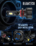 BEAMTECH 9005 Bulbs, 900% Brighter Canbus Ready 6500K White HB3 Light or Fog Light, 2 Bulbs.