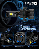 BEAMTECH H13/9008 Bulbs, 900% Brighter Canbus Ready 6500K White Light or Fog Light, 2 Bulbs.
