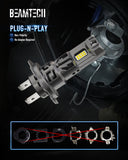 BEAMTECH H7 Led Headlight Bulbs, G-XPower Chips 500% Brighter 6500K White Plug and Play, 2 Bulbs