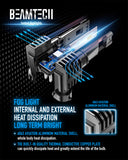 BEAMTECH H11 LED Headlight Bulb, 12000LM 50W Fanless In Line H8 H9 6500K Xenon White