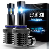 BEAMTECH 9012 LED Headhight Bulb, Fanless In Line HIR2 Halogen Replacement 6500K Xenon White