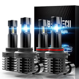 BEAMTECH 9005 9006 LED Headlight Bulb, 12000LM 50W Fanless In Line HB3 HB4 Halogen Replacement 6500K Xenon White