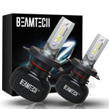 BEAMTECH H4 9003 LED Headlight Bulb 50W 6500K 8000Lumens Extremely Brigh HB3 CSP Chips Conversion Kit