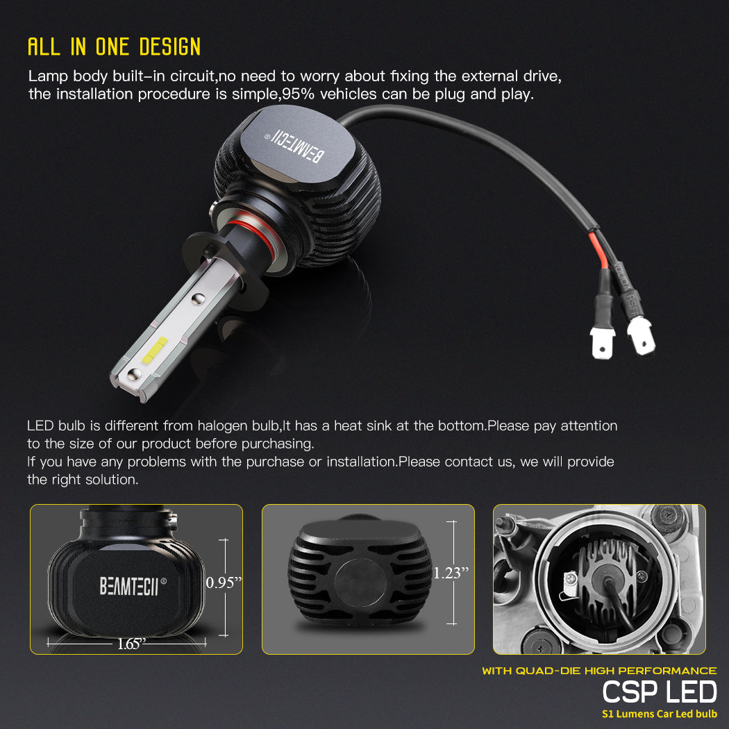 H1 led headlight bulb, led headlight bulb