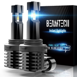 BEAMTECH 9006 LED Headlight Bulb, 12000LM 50W Fanless In Line HB4 Halogen Replacement 6500K Xenon White