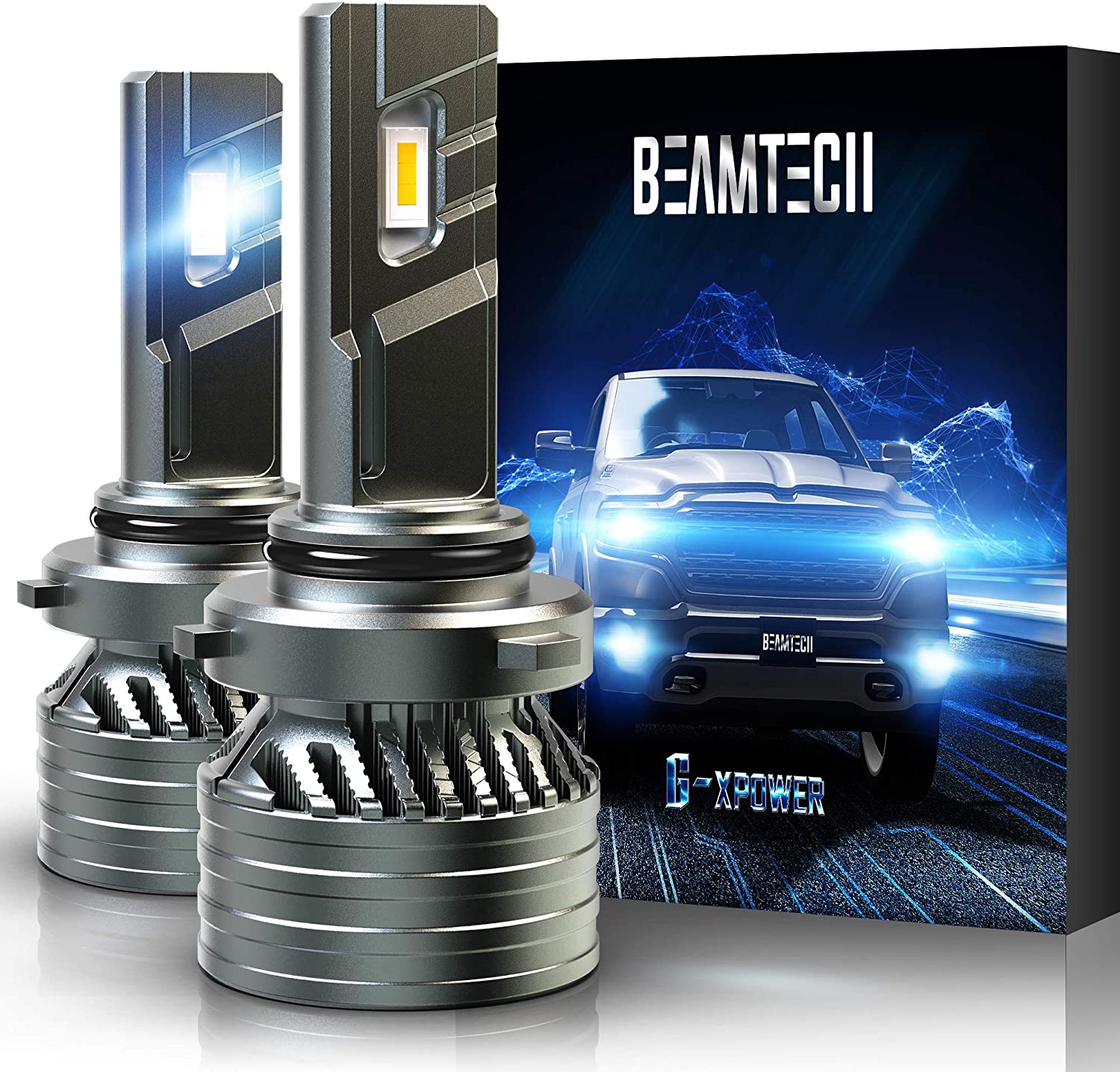 100W 9006 HB4 LED Headlight Bulbs - 8000K Icy Blue, 2 Bulb Kit For Low Beam Upgrade
