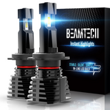BEAMTECH H7 LED Headlight Bulb, Fanless In Line Halogen Replacement 6500K Xenon White
