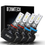 BEAMTECH H11/H8/H9+9005/HB3 LED Headlight Bulb, S1 Series 8000LM 50W 6500K Extremely Bright CSP Chips Conversion Kit Combo All In One Plug N Play Halogen Replacement