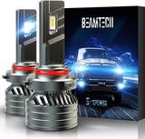 BEAMTECH 9005 LED Headhight Bulbs, HB3 G-XP Chips 6500K 360 Degree Beam 90W Xenon White Conversion Kits With Fan High Brightness