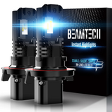 BEAMTECH H13 LED Bulb, 9008 Halogen Replacement,12000LM 50W Fanless In Line 6500K Xenon White