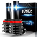 BEAMTECH H11 LED Headlight Bulb, 12000LM 50W Fanless In Line H8 H9 6500K Xenon White