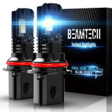 BEAMTECH 9007 LED Headhight Bulb, HB5 Halogen Replacement,12000LM 50W Fanless 12000LM 50W In Line 6500K Xenon White
