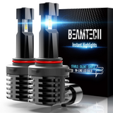 BEAMTECH 9012 LED Headhight Bulb, Fanless In Line HIR2 Halogen Replacement 6500K Xenon White