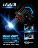 BEAMTECH 9012 LED Headhight Bulb, Fanless In Line HIR2 Halogen Replacement 6500K Xenon White