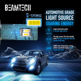 BEAMTECH H13 LED Headlight Bulbs, 9008 G-XP Chips 6500K 360 Degree Beam 90W Xenon White Conversion Kits With Fan High Brightness